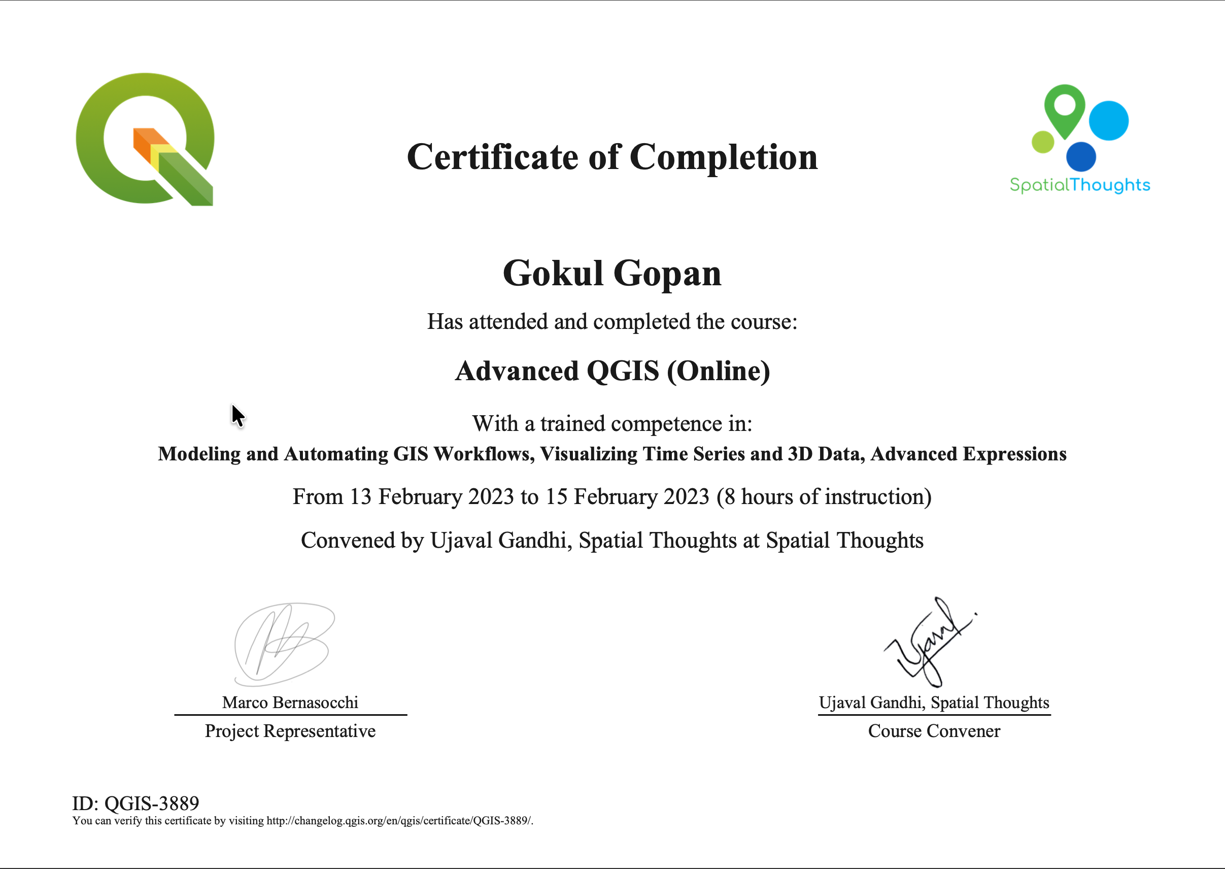 Advanced QGIS Certificate